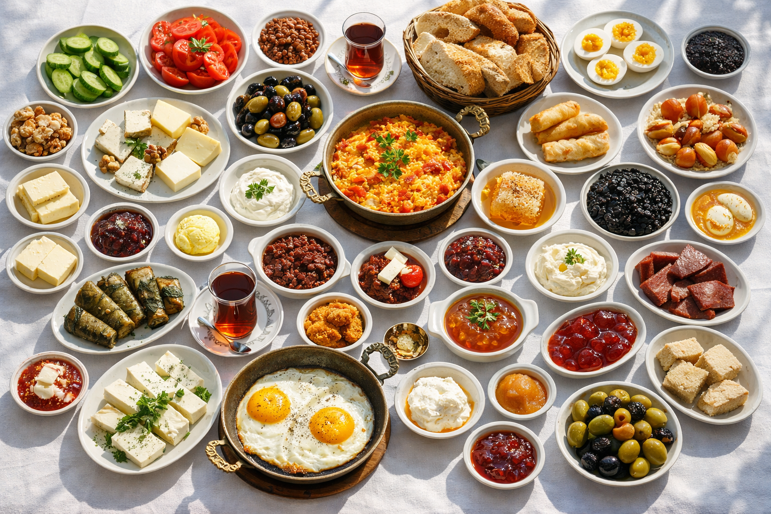 Zengin bir Turk kahvalti sofrasi