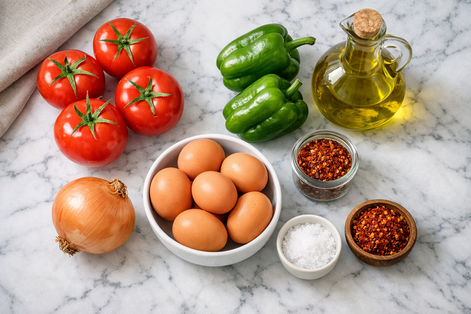 Menemen icin domates ve biberler