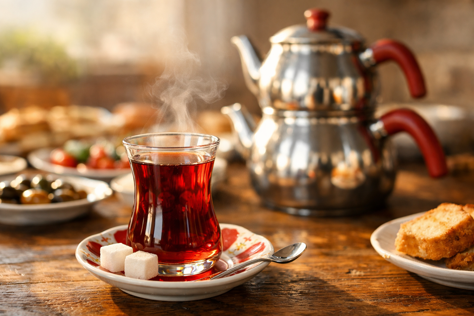 Ince belli bardakta Turk cayi